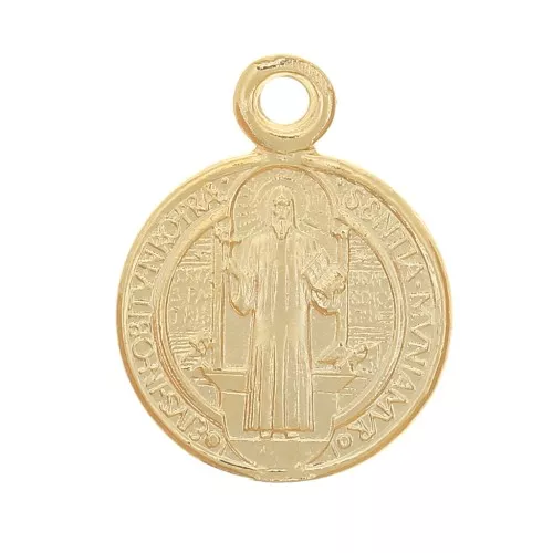 Colgante redondo de 8 mm - símbolo religioso - chapado en oro de 3 micras x1