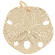 Colgante Dólar de Arena Curvo Irregular 18 mm - Chapdo de oro 3 micras x1