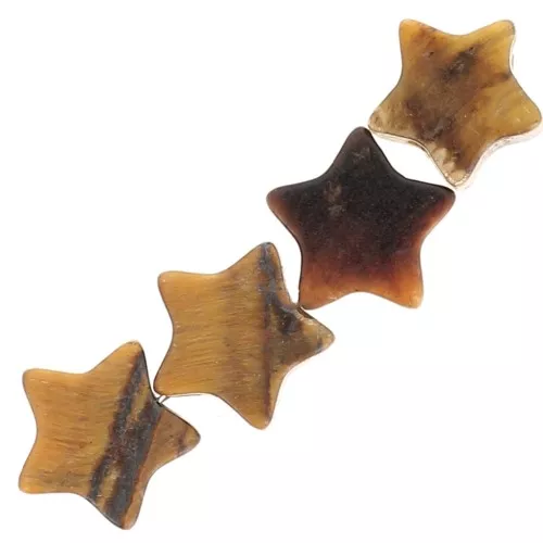 Cuentas de gema Estrella de 4 mm - Ojo de tigre x4