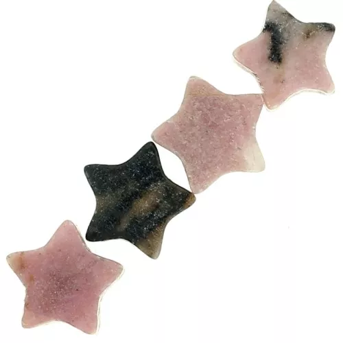 Cuenta 4 mm Estrella cuentas de piedras preciosas - Rodonita x4
