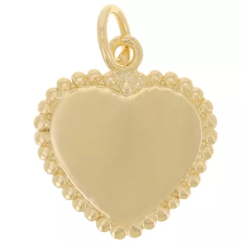Colgante corazón con bolitas 16x14 mm - chapado en oro 3 micras x1