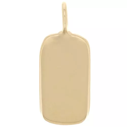 Colgante Rectángulo Redondeado 20x8 mm - 3 Chapado de oro 3 micras x1