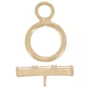 Cierre de barra en T de 9 mm - Barra de óxido de circonio - Chapado en oro de 3 micras - Cristal x1