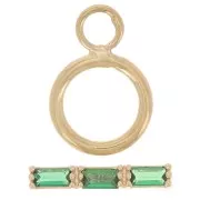 Cierre de barra en T de 9 mm - Barra de óxido de circonio - Chapado en oro de 3 micras - Verde x1