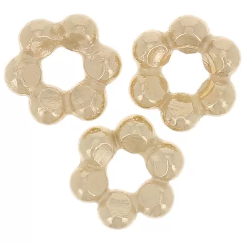 Cuenta flor redonda 5 mm - Dorada 3 micras x1