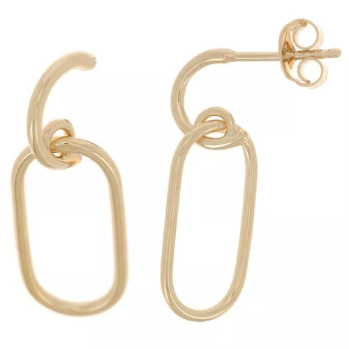 Pendientes de diseño 26x9 mm - 3 micras bañados en oro x2