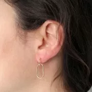 Pendientes de diseño 26x9 mm - 3 micras bañados en oro x2