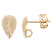 Pendientes martillados 10x6,5 mm - aro abierto - baño de oro de 3 micras x2|raw }}