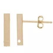 Pendientes 13x3 mm con agujero - Dorado 3 micras x2