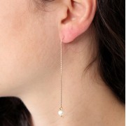 Pendientes de malla veneciana 62mm - Chapado en oro 3 micras x2