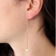 Pendientes de malla veneciana 62mm - Chapado en oro 3 micras x2