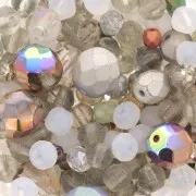 Surtido de abalorios de bohemia - Mezcla de abalorios - Marrón - Blanco x50g