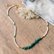 Chips de piedras preciosas 5 - 8 mm - Malaquita x80cm