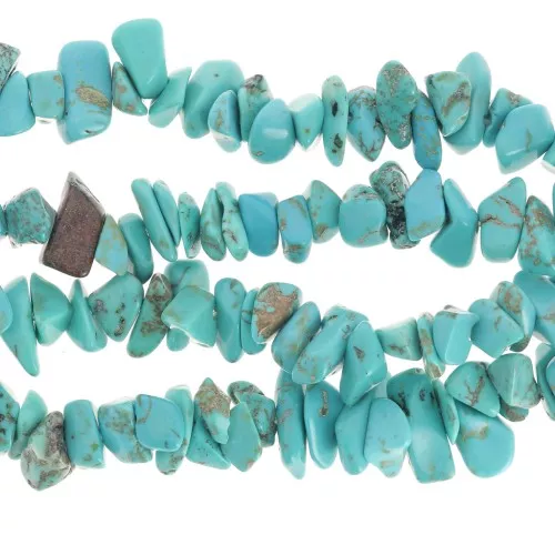 Cuentas chip 5 - 8 mm en imitación piedra preciosa - Turquesa x80cm