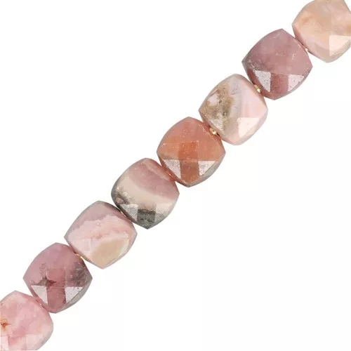 Cubo facetado 4x4 mm piedras preciosas - Rodocrosita x10