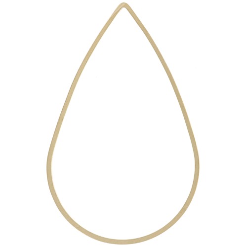 Anillos de montaje y tejido gota 38x25 mm - Latón bruto x25