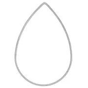 Anillas para montar y tejido gota 32x22 mm - Argenté x25