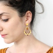 Anillos de montaje y tejido gota 32x22 mm - Latón bruto x25