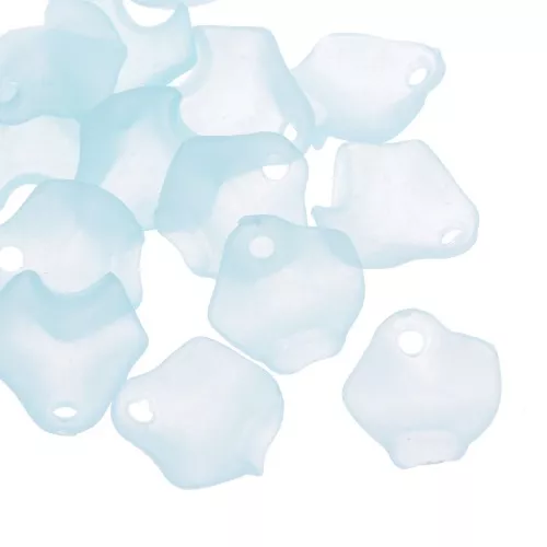 Pétalos de flores irregulares 15 mm en acrílico esmerilado - Azul claro x15
