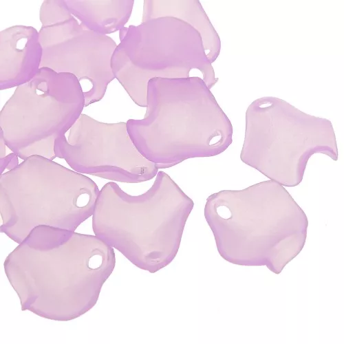 Pétalos de Flores Irregulares 15 mm en Acrílico Efecto Esmerilado - Morado x15