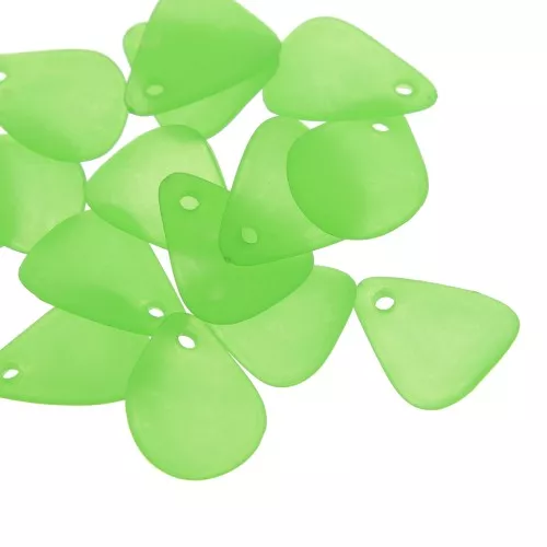 Pétalos de flor lisos de 17 mm en acrílico esmerilado - Verde x15