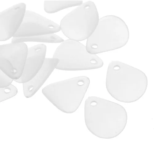 Lentejuela de pétalo de flor lisa de 17 mm en acrílico esmerilado - Blanca x15
