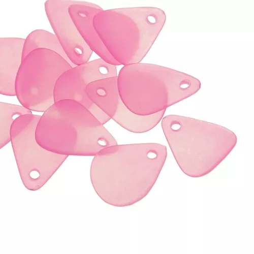 Pétalos de flor lisos de 17 mm en acrílico efecto esmerilado - Rosa oscuro x15