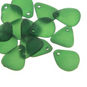 Pétalos de flor lisos de 17 mm en acrílico esmerilado - Verde oscuro x15