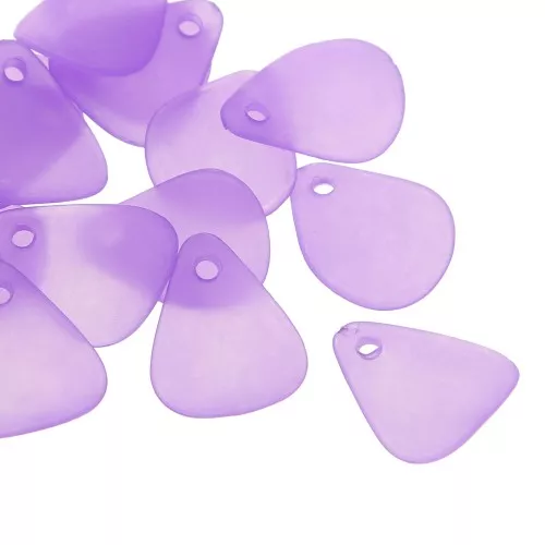 Pétalos de flor lisos de 17 mm en acrílico esmerilado - Morado x15