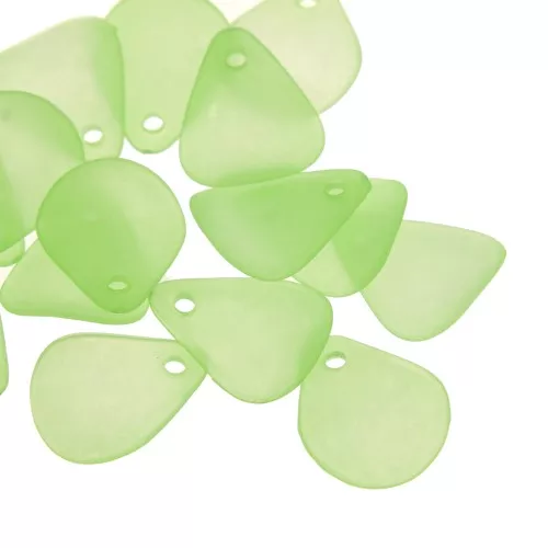 Pétalos de flor lisos de 17 mm en acrílico esmerilado - Verde claro x15