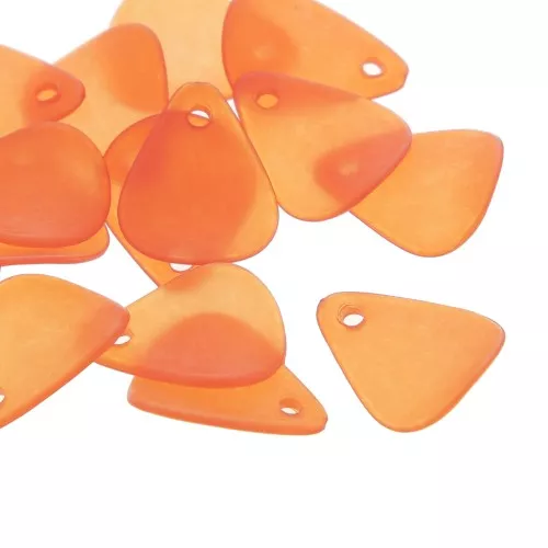 Pétalos de flor lisos de 17 mm en acrílico efecto esmerilado - Naranja oscuro x15