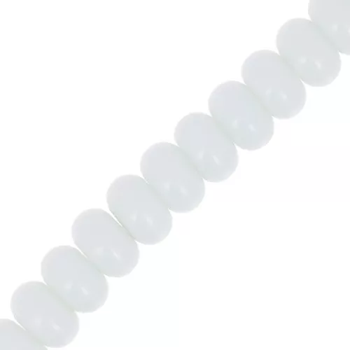 Cuentas redondas - Cristal Heishi 8x5 mm - Blanco x40cm