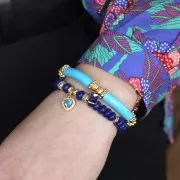 Cuentas redondas - Cristal Heishi 8x5 mm - Azul oscuro x40cm