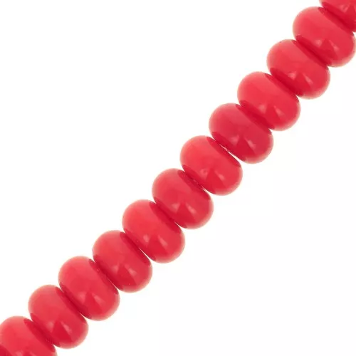Cuentas redondas - Cristal Heishi 8x5 mm - Rojo x40cm
