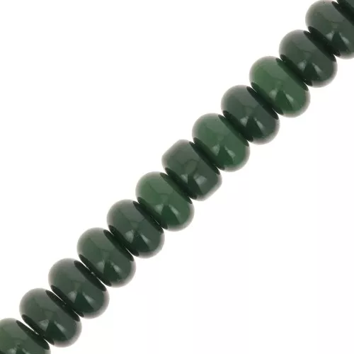 Cuentas redondas - Cristal Heishi 8x5 mm - Verde oscuro x40cm