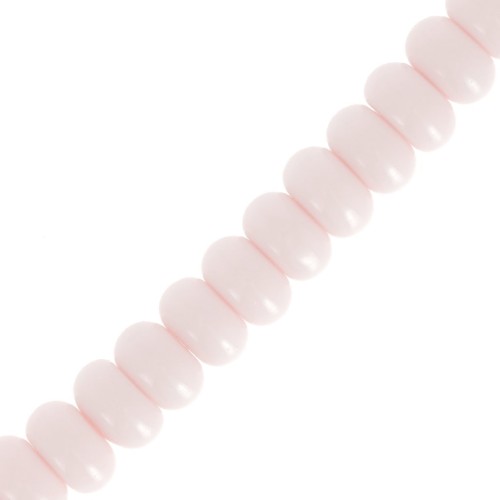 Cuentas arandalas Heishi de cristal 8x5 mm - Color nude, 38 cm