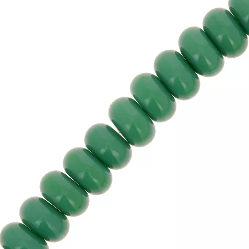 Cuentas redondas - Heishi Cristal 8x5 mm - Verde abeto x39cm