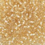 Cuentas de Rocalla Preciosa 9/0, 2,5 mm - Dorado con ribete plateado, 20 g