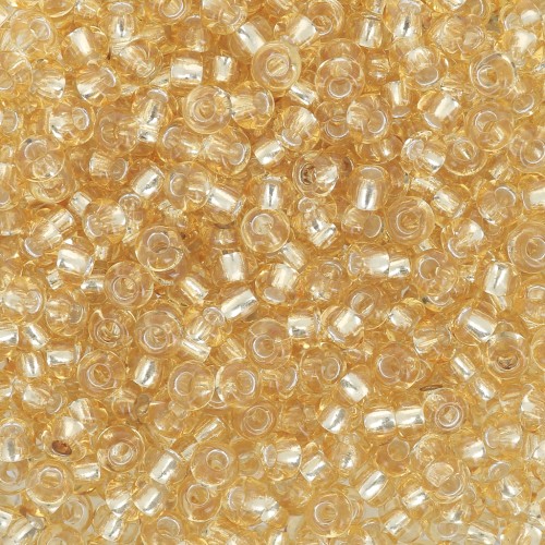 Cuentas de Rocalla Preciosa 9/0, 2,5 mm - Dorado con ribete plateado, 20 g