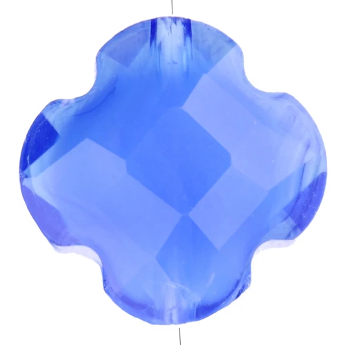 Cuenta trébol de cristal facetado de 11,5 mm - Azul x1