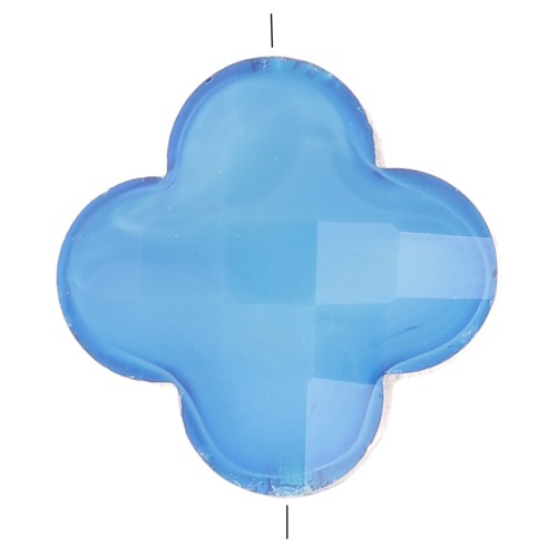 Cuenta trébol facetada 12 mm en Cristal - Azul x1