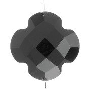 Cuenta Facetada Trébol 12 mm en Cristal - Negra x1|raw }}