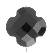 Perle trèfle facetté 12 mm en verre - Noir x1