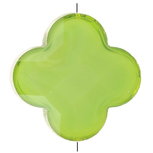Cuenta Facetada Trébol 12 mm en Cristal - Verde x1