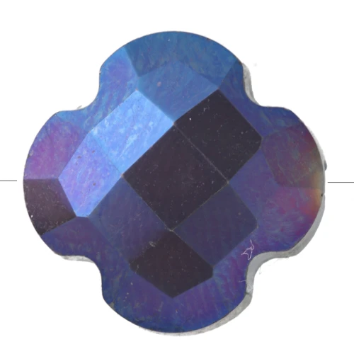 Cuenta de trébol de cristal facetado de 11,5 mm - Violeta oscuro AB x1