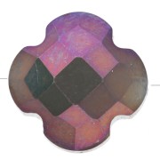 Cuenta de trébol de cristal facetado de 11,5 mm - Violeta oscuro AB x1