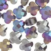 Cuenta de trébol de cristal facetado de 11,5 mm - Violeta oscuro AB x1