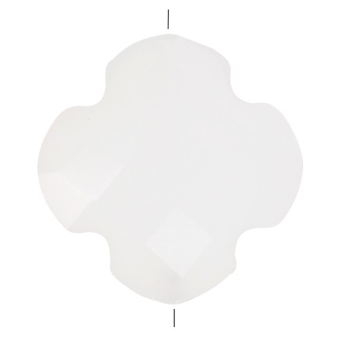 Cuenta de trébol de cristal facetado de 11,5 mm - Blanca x1