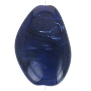 Cuenta acrílica plana irregular 38x26 mm - Azul marino jaspeado x1|raw }}