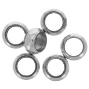 Perlas aplastables redondas de 4 mm - Acero inoxidable 316 x25